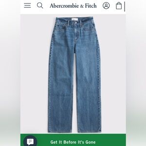 Abercrombie & Fitch The Loose High Rise Jean Sz 28 Medium Wash straight leg